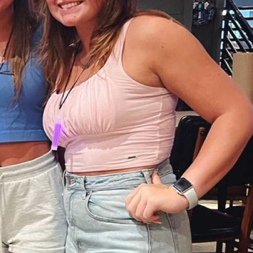 Hollister Pink Cropped Tank Top